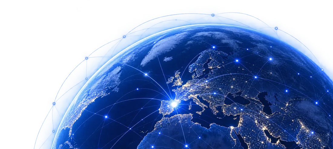 Network of connections spreading from Valencia across the globe